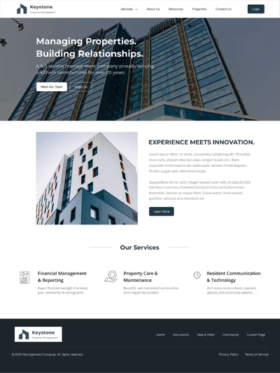 KeystoneMockupWebpage